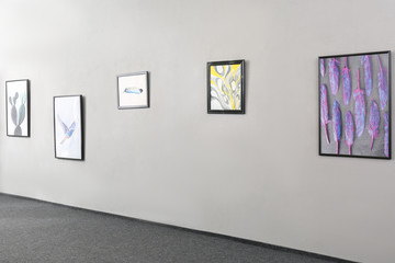 Interior of modern art gallery