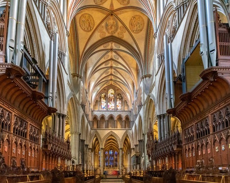 Interior of Salisbury Cathedral, England, United Kingdom