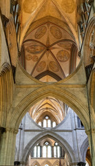 Fototapeta na wymiar Interior of Salisbury Cathedral, England, United Kingdom
