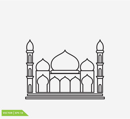 The mosque icon vector logo design template