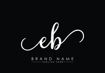 E B Initial handwriting logo vector, Handwriting logo design with Brush, Logo for fashion, team, wedding, luxury logo. y logo. SS initial logo