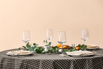 Beautiful table setting for Easter celebration