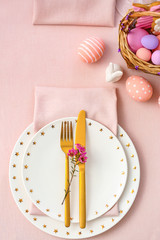 Beautiful table setting for Easter celebration