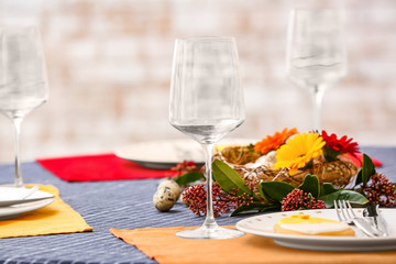 Beautiful table setting for Easter celebration