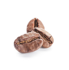 Coffee beans on white background