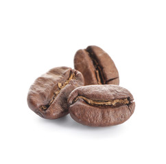 Coffee beans on white background