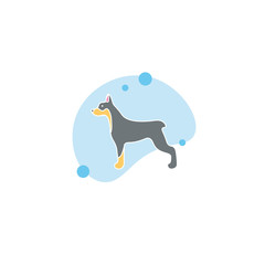 doberman dog vector flat illustration icon