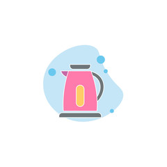 electric kettle flat vector icon