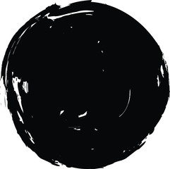 black circle grunge hand drawn vector