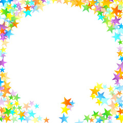 Rainbow Festive Confetti. Carnival Star Falling.