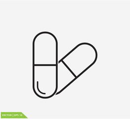 Capsule icon vector logo template