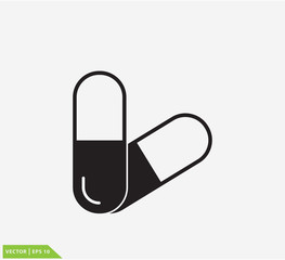 Capsule icon vector logo template