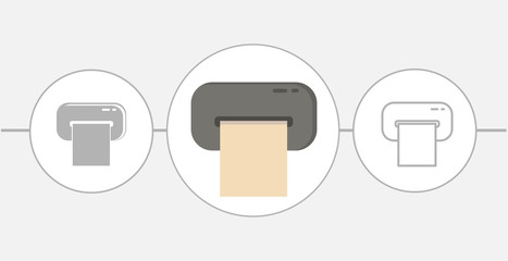 printer flat icon. solid and line icon