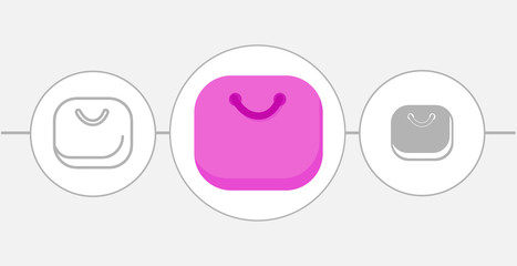 bag flat icon. solid and line icon