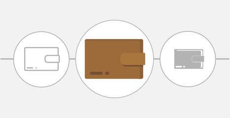 wallet flat style element illustration. flat icon. solid and line icon