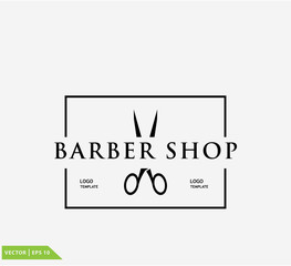 Barber shop logo flat style trendy