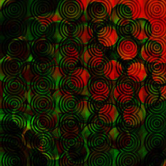 Abstrakt bunte Muster - rot grün orange  Hintergrund  mit Kreisen und Linien
