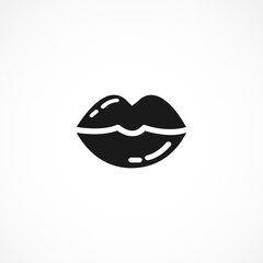 Vector valentine kiss vector flat illustration, solid, line icon