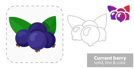 black currant vector illustration flat, solid, line icon