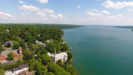 Aerial view of Skaneateles Lake