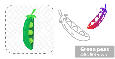 Vector Pea vector illustration flat, solid, line icon