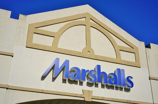 WEST WINDSOR, NJ -29 FEB 2020- View of a Marshalls discount store in New jersey, United States. Marshalls is a chain of American off-price department stores owned by TJX Companies