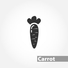 carrot, yummy vector icon on white background