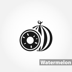 Watermelon vector icon on white background