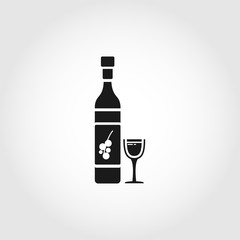 bottle of alcohol with glass icon