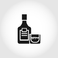 whiskey bottle with glass icon