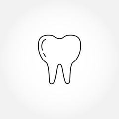 Tooth isolated vector line icon