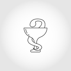 Pharmacy symbol flat icon. medical isolated vector line icon