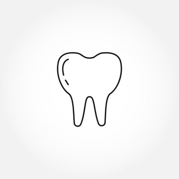 Tooth isolated vector line icon