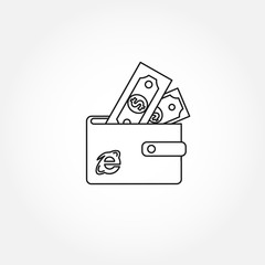 wallet isolated vector line icon