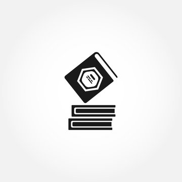 books isolated vector solid icon