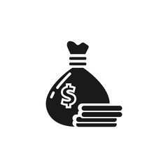 Money pouch isolated vector solid icon
