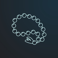 Islamic beads islamic vector line icon