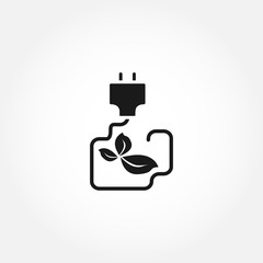 Green Plug Power Consumption. alternative energy icon