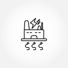power station icon. factory line icon
