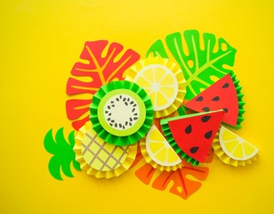 Fruit made of paper.