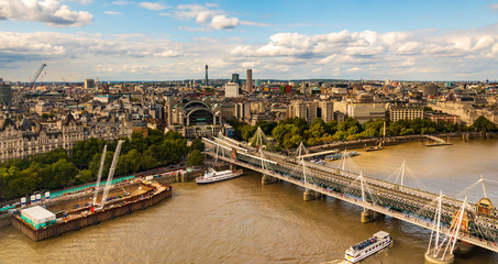 Hungerford Bridge and Golden Jubilee Bridges seen from the London Eye