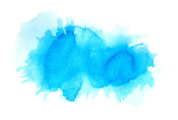 splash stain blue on paper.abstract watercolor background