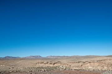 Fototapeta na wymiar Clear Blue Mojave Desert Skies Above Arrow Canyon Wilderness, Clark County, Nevada, USA