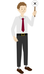 Illustration of a businessman standing(Raise incorrect answer) 