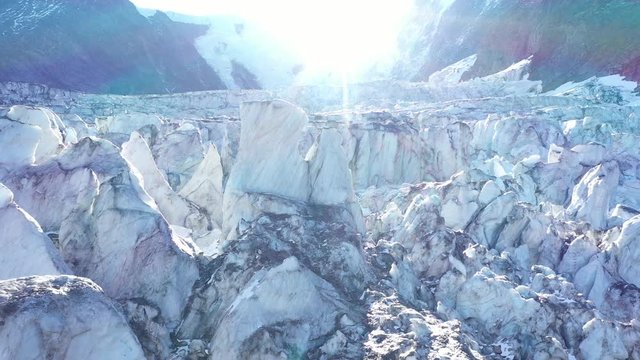 Vue a&eacute;rienne par drone du Glacier de Bionnasay, France, Haute Savoie