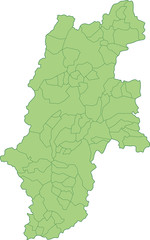 長野県の地図_市町村ごとに色を変えられます