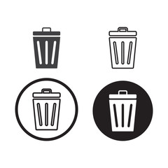 trash icon, bin icon, rubbish icon