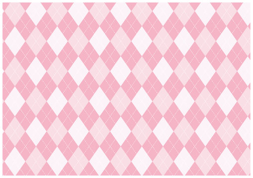 ピンクのアーガイル柄