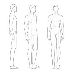 Fashion template of standing men. 