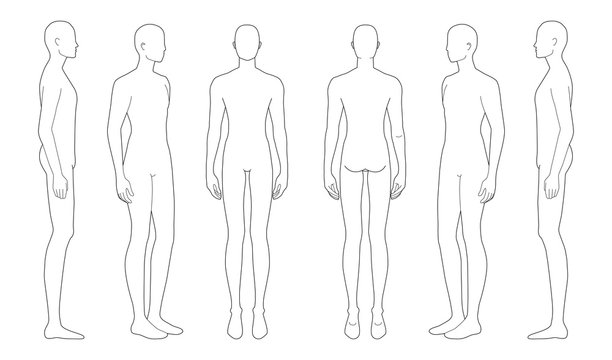Fashion template of standing men. 